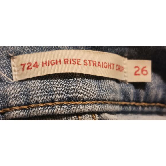 Levi's High-Rise Straight Crop light wash Denim Cropped Jean Womens W26 26Wx24L - Picture 7 of 8